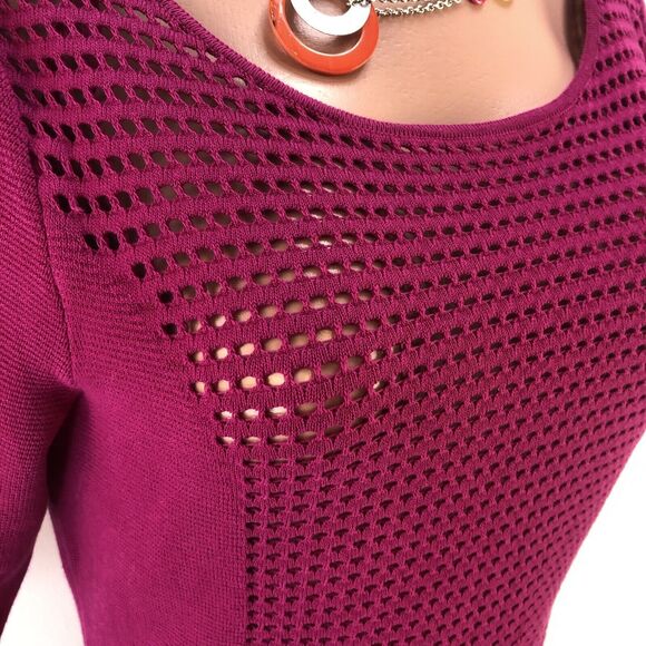 Lauren Ralph Lauren Dress Women's fuchsia Pink 3/4 Sleeves knitted fitte… - Picture 8 of 16